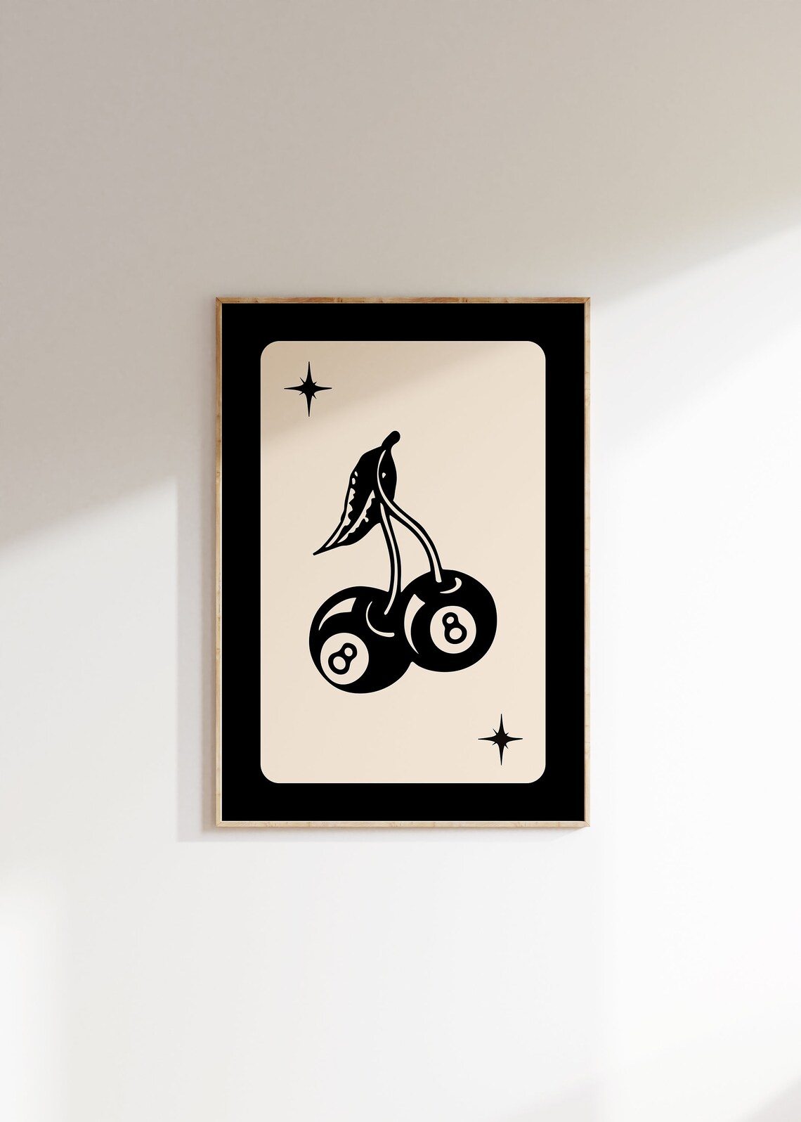 Retro 8 Ball Cherries Poster, Funky Trendy Aesthetic - Image 3