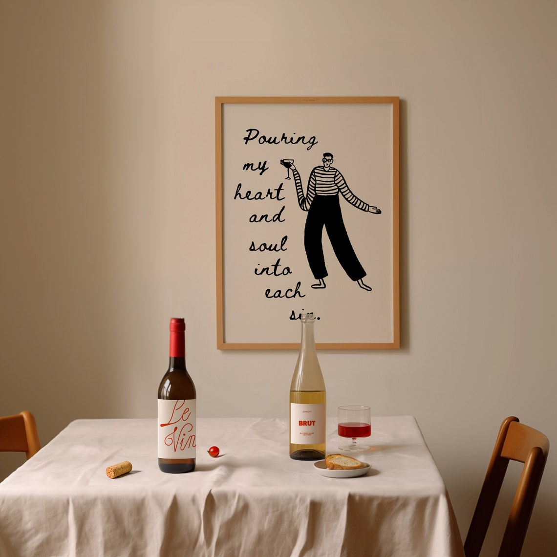 Pouring My Heart and Soul Into Each Sip Wine Lover Quote Poster - Image 2