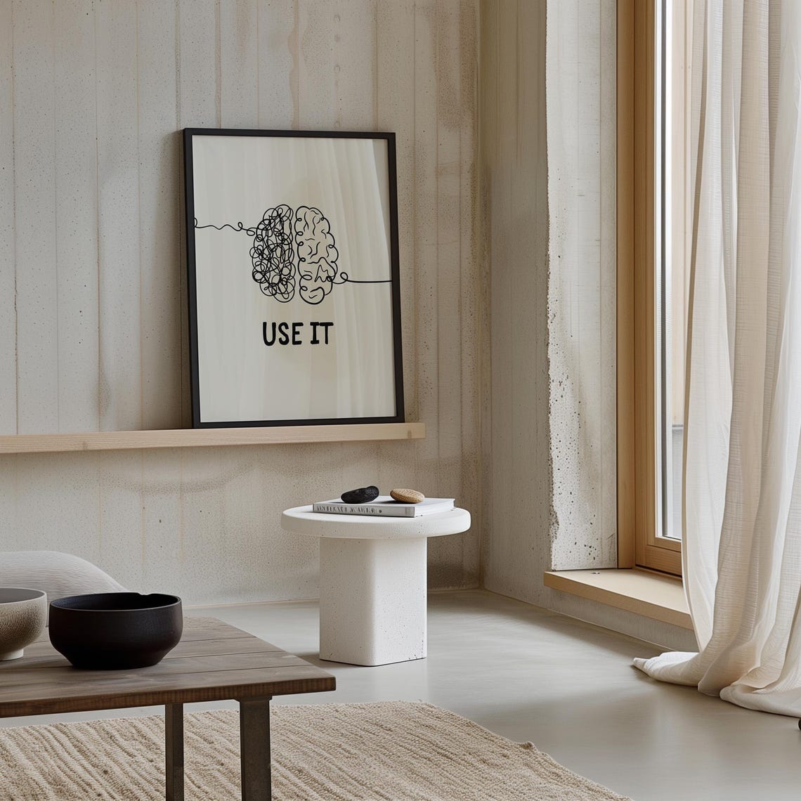 Use It Brain Line Art Creative Thinking Mindset Motivation Poster - Image 5