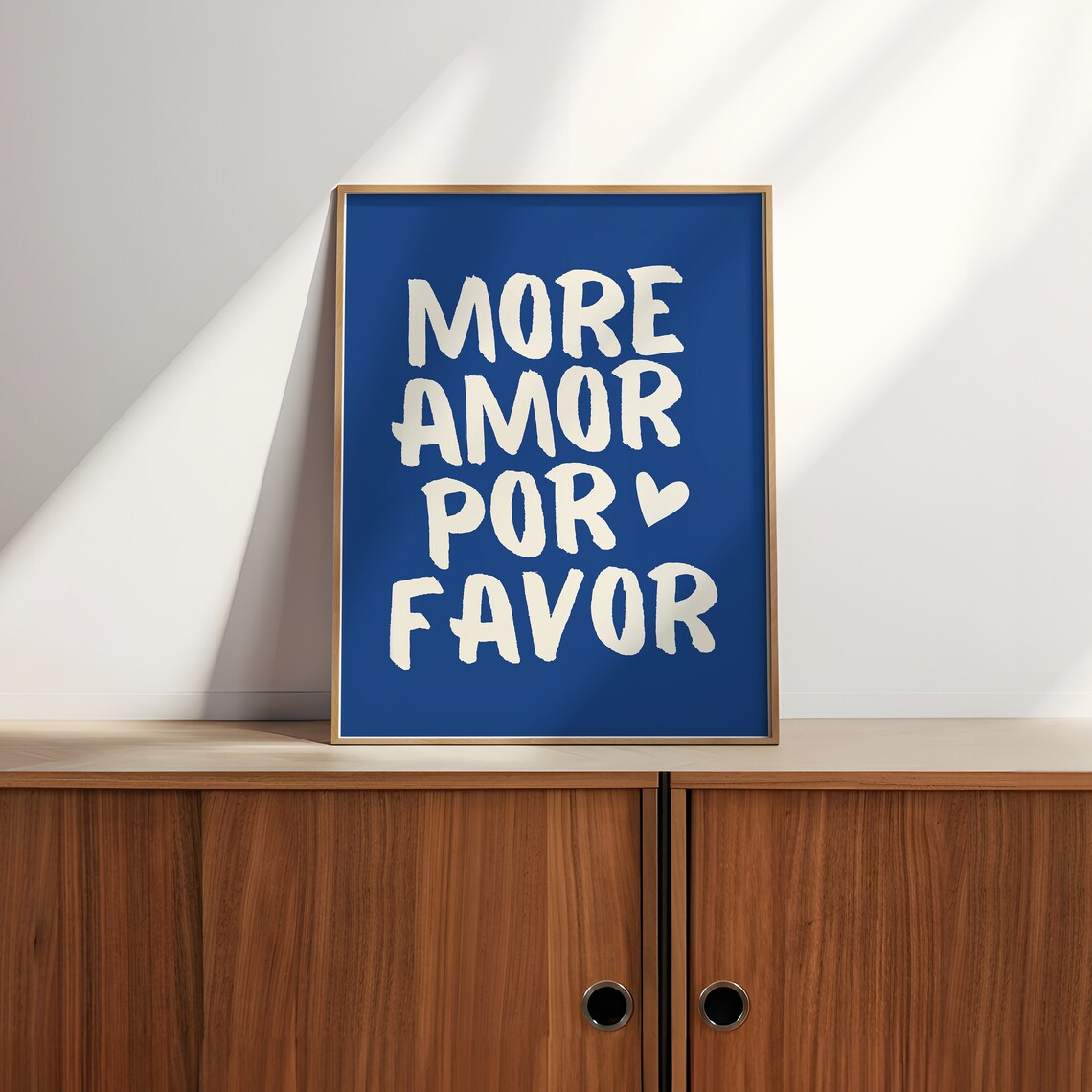 More Amor Por Favor Navy Blue Maximalist Love Typography Poster - Image 2