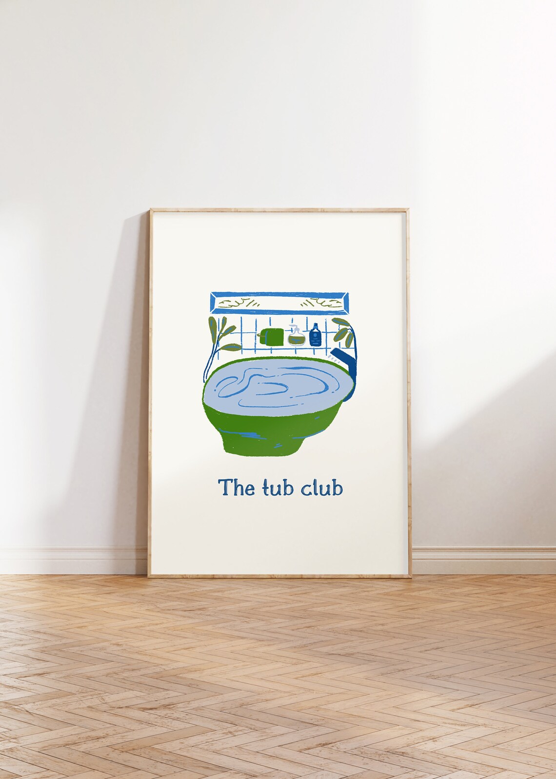 The Tub Club Green Bathtub Illustration Funny Bath Quote Poster - Image 3
