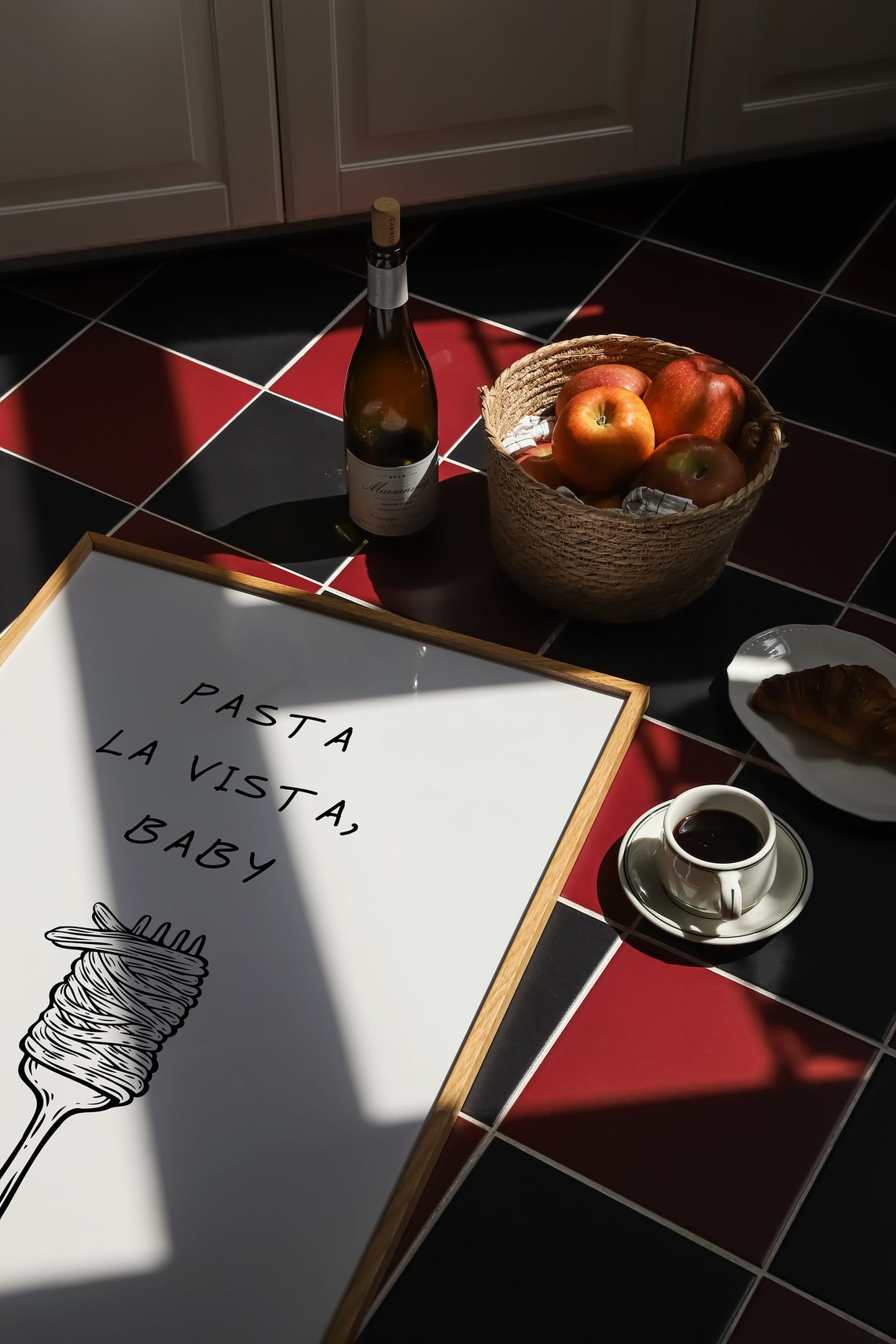 Pasta La Vista Baby Fork Spaghetti Funny Italian Kitchen Poster - Image 4