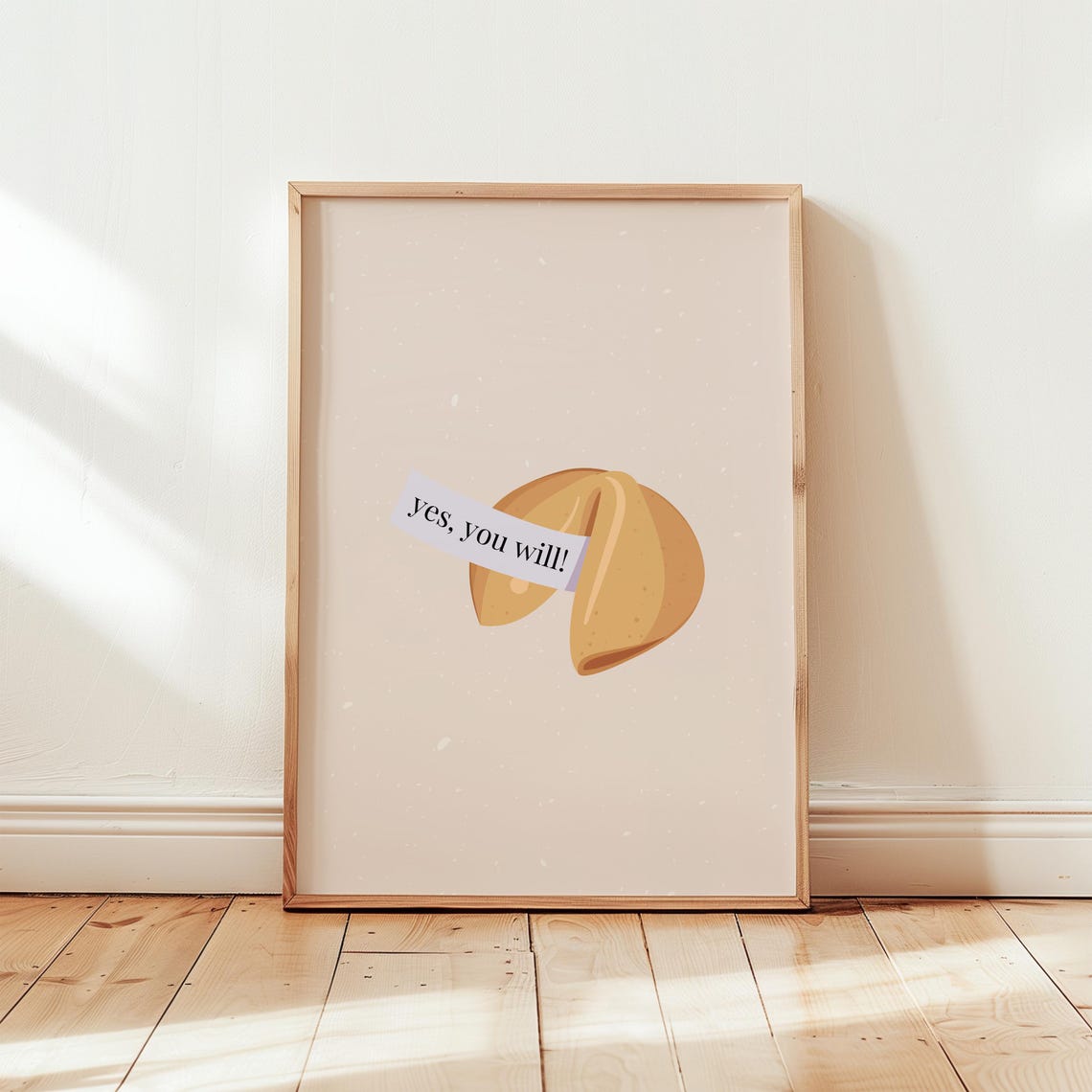 Yes You Will Lucky Fortune Cookie Beige Dreamy Positivity Poster - Image 3