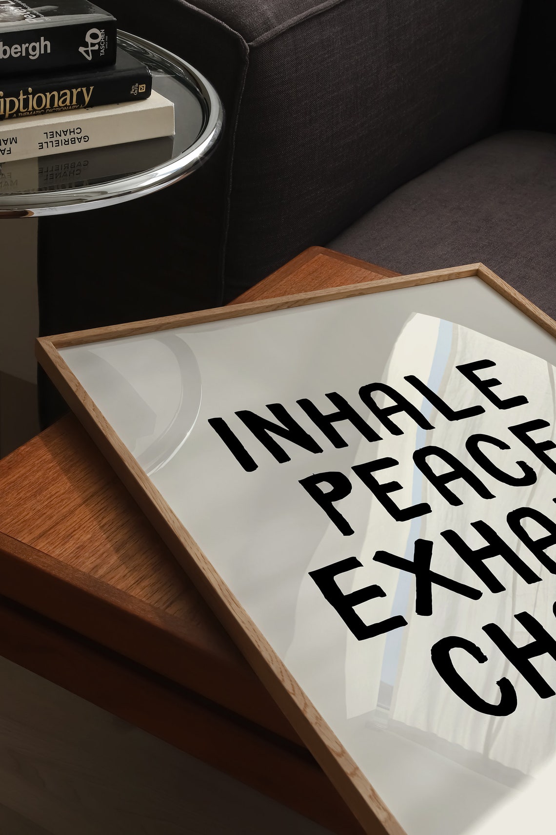 Inhale Peace Exhale Chaos Bold Typography Mindfulness Poster - Image 2