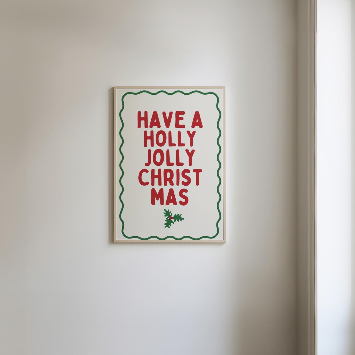 Have A Holly Jolly Christmas Bold Red Lettering Holiday Wall Art - Image 4