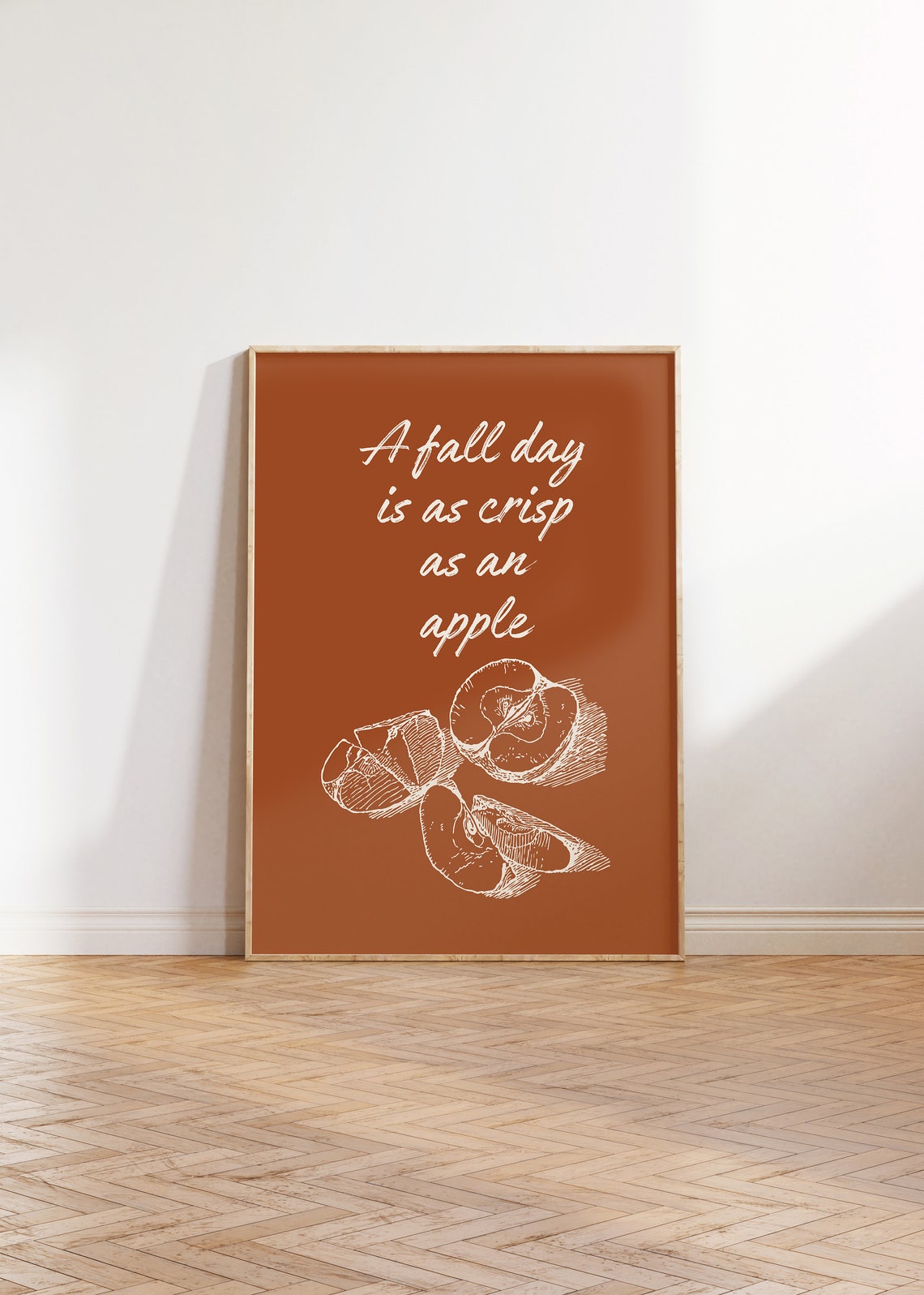 A Fall Day Is As Crisp As an Apple Rustic Autumn Quote Poster - Image 3