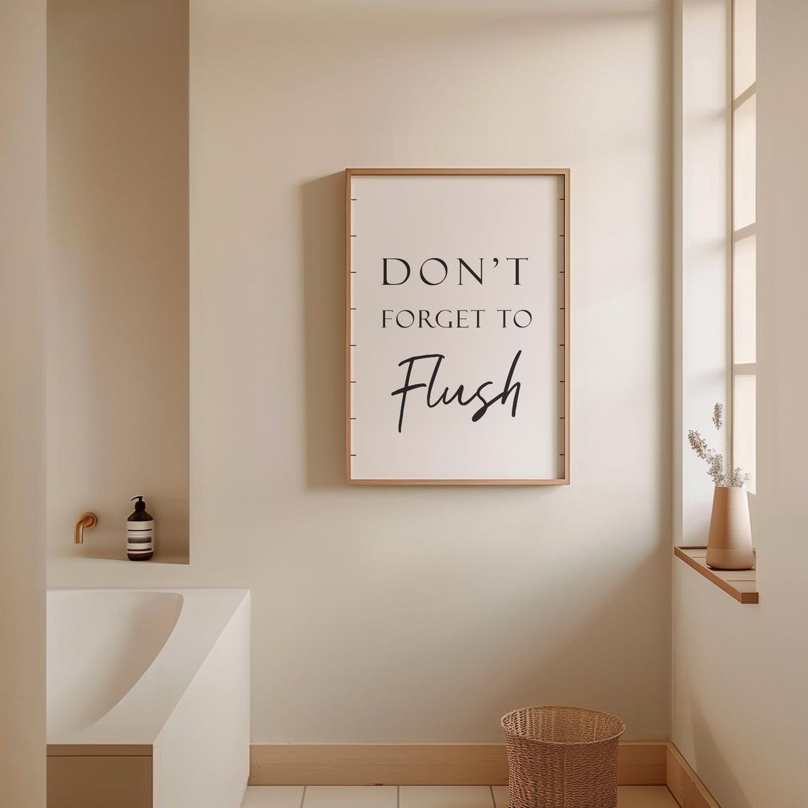 Dont Forget To Flush Funny Toilet Bathroom Guest Sign Poster - Image 3