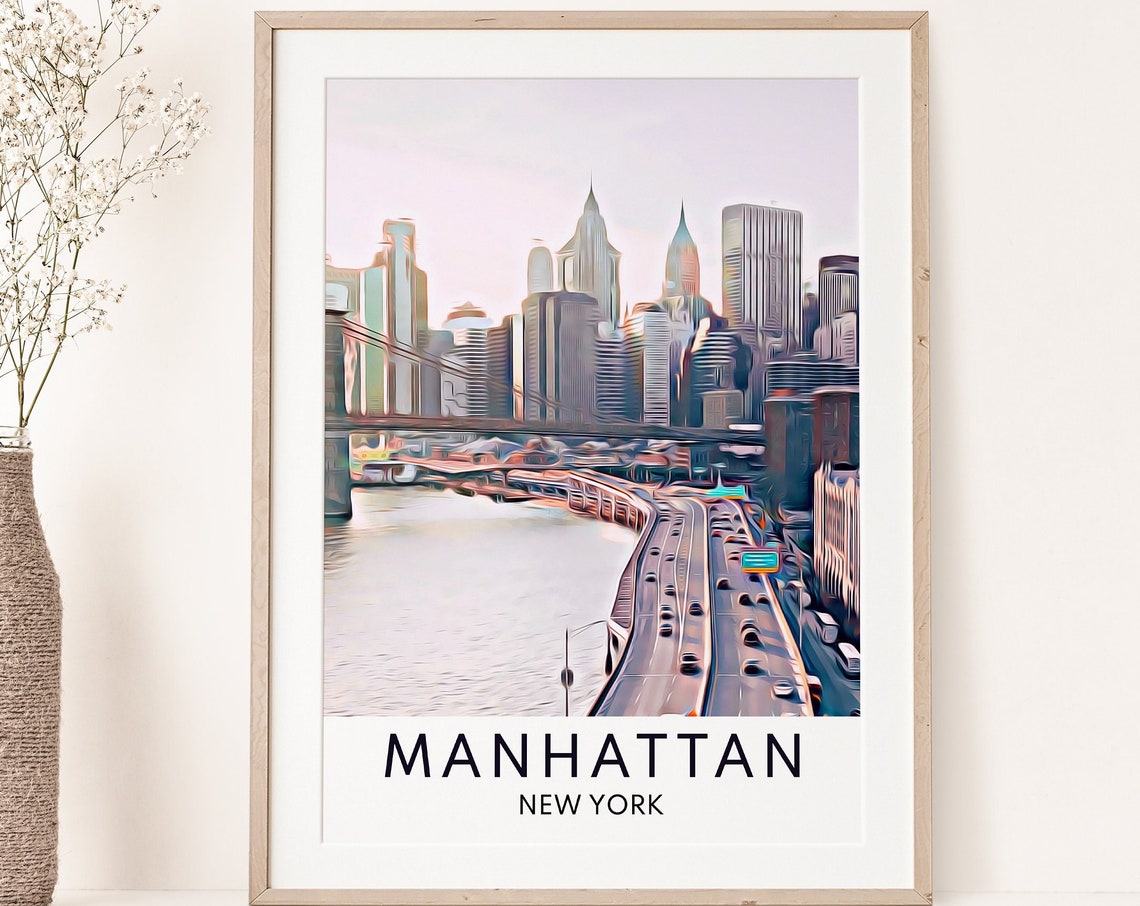 Manhattan Print New York City Print Manhattan Art New York City Art New York City Wall Art Manhattan Wall Art Manhattan New York - Image 2