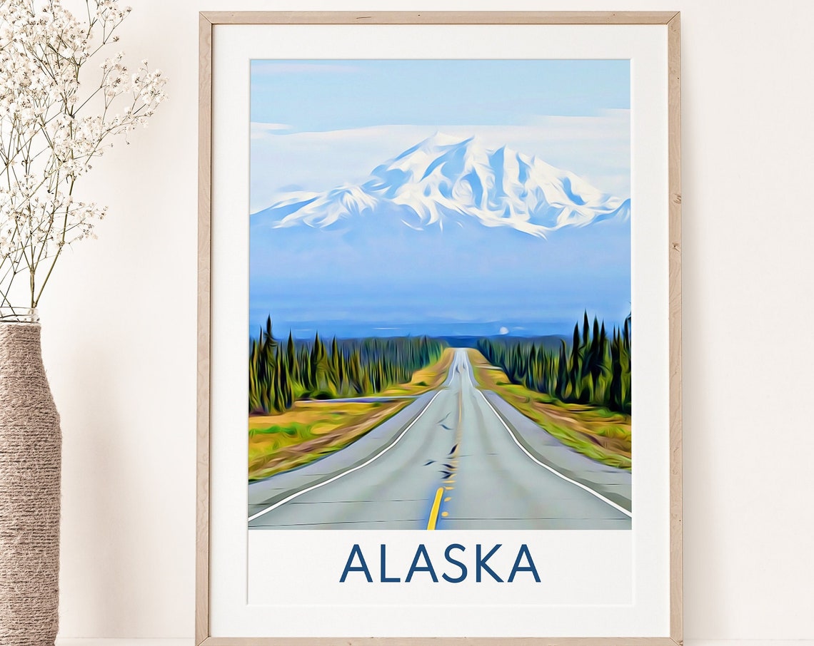 Alaska Print Alaska Travel Print Alaska Travel Poster Alaska Art Print Alaska Wall Art Alaska Wall Decor Alaska Poster Alaska Art