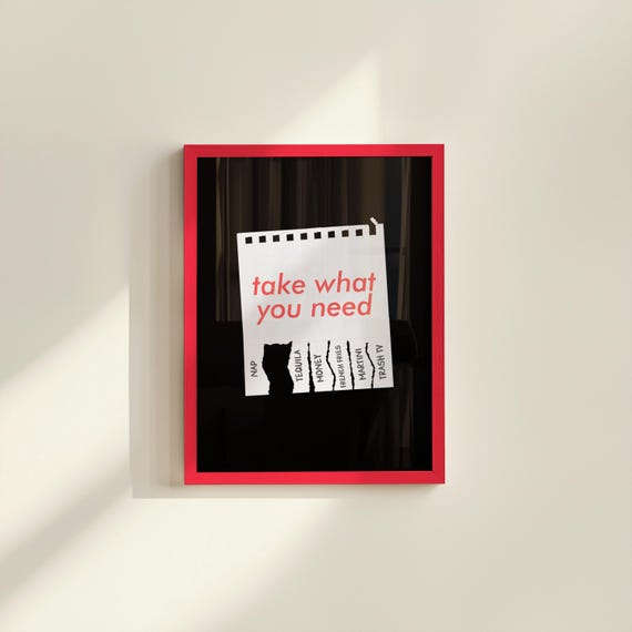Take What You Need Trendy Art Print Black And White Apartment Decor Gift For Friend