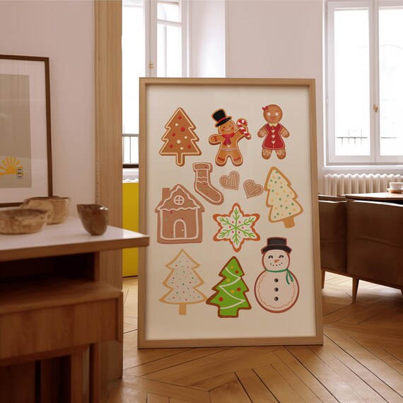Gingerbread Christmas Cookie Holiday Baking Treats Decor Art Print