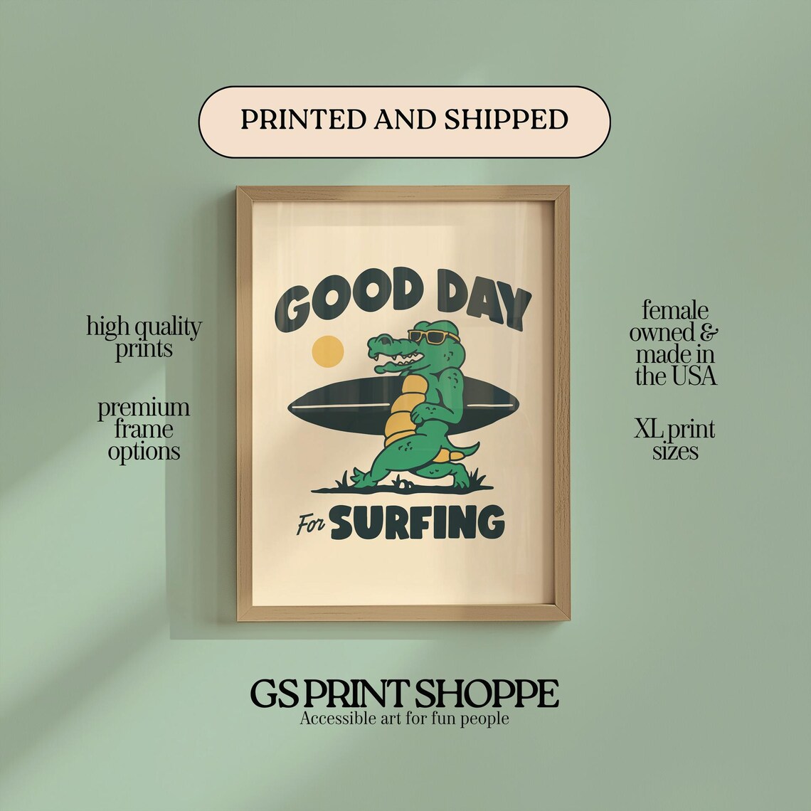 Good Day For Surfing Vertical Art Print