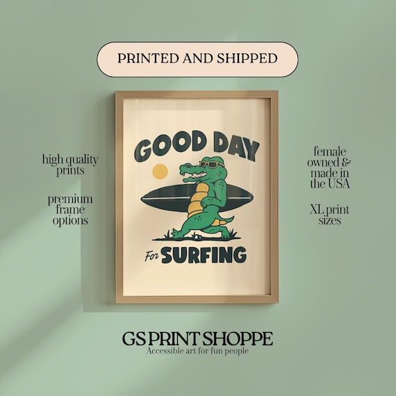 Good Day For Surfing Vertical Art Print