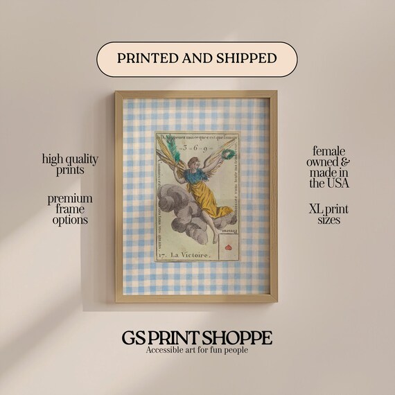 La Victoire Angel Vintage French Playing Card Tarot Art Print