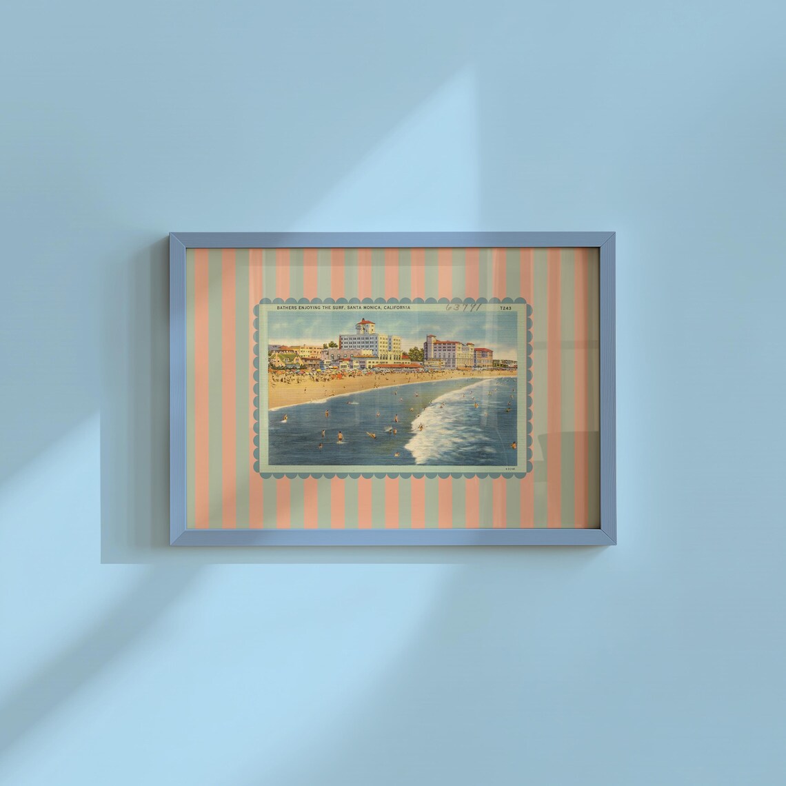 Santa Monica Vintage Retro Print, Girls Room Decor