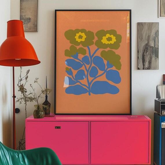Floral Wall Art Set Of 2 Bold Flower Prints For Girls Room Decor Living Gallery Poster Modern Botanical Print