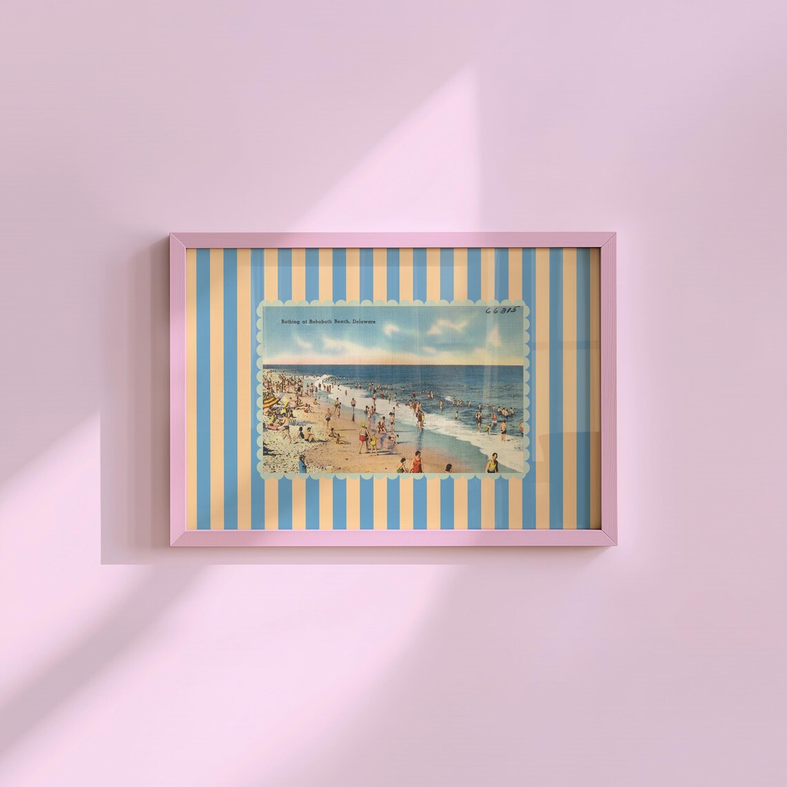 Rehoboth Vintage Beach Art Print, Delaware Retro