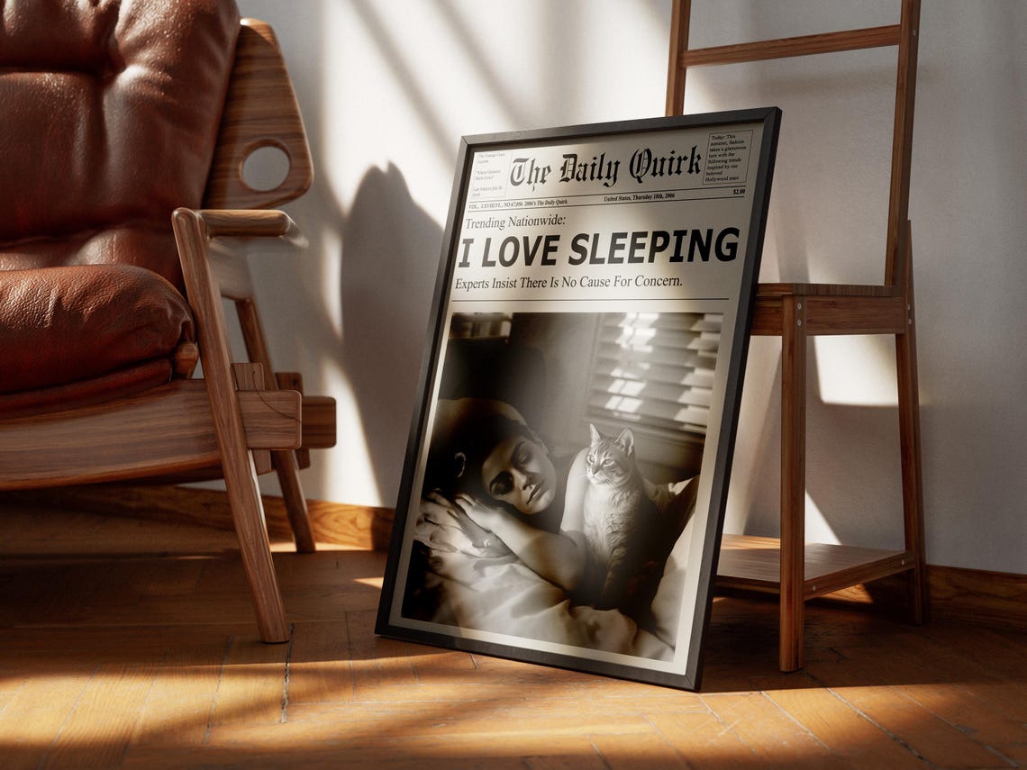 Woman Sleeping, Vintage Newspaper-Inspired Poster - Image 4