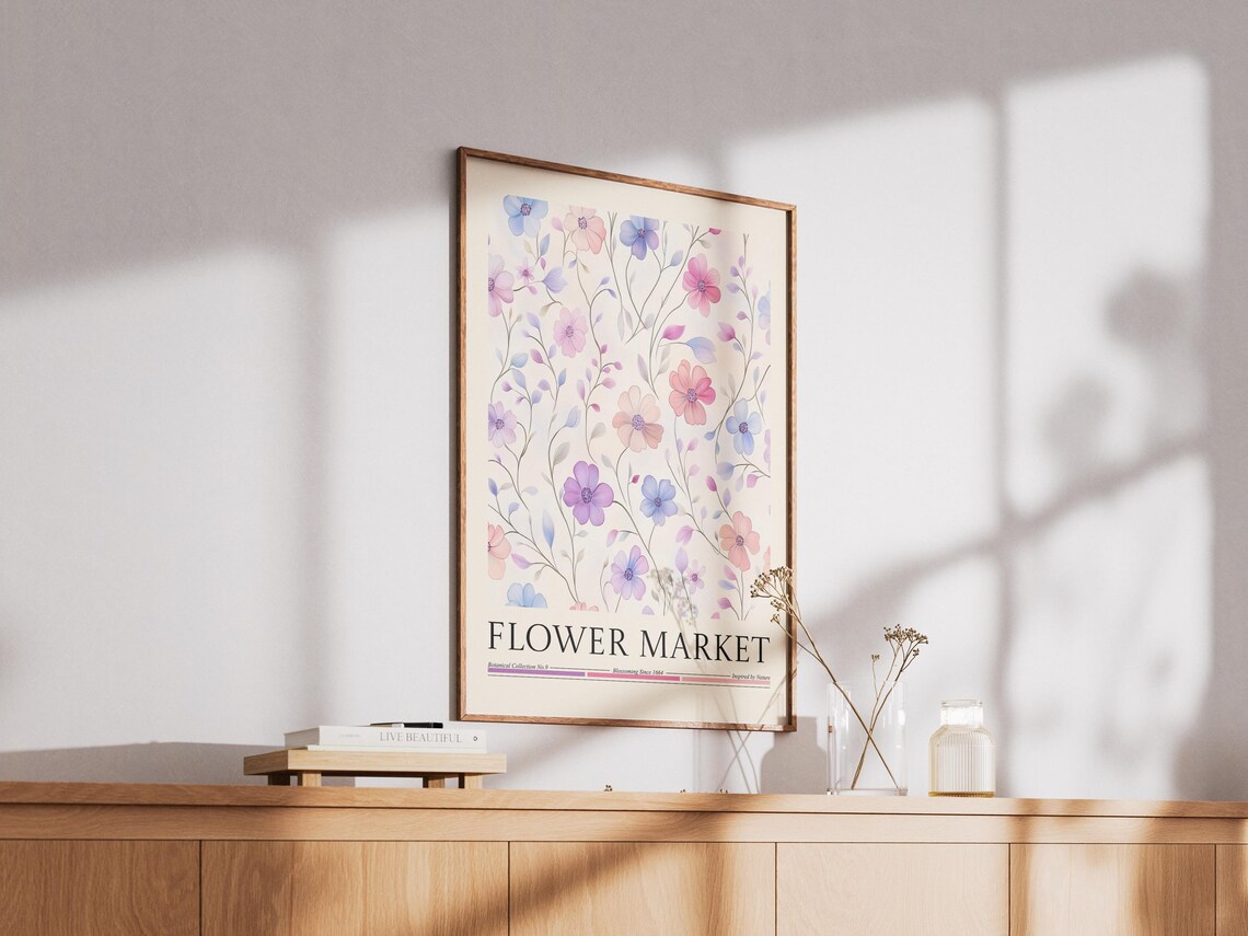 Flower Market, Modern Abstract Floral Poster - Image 2