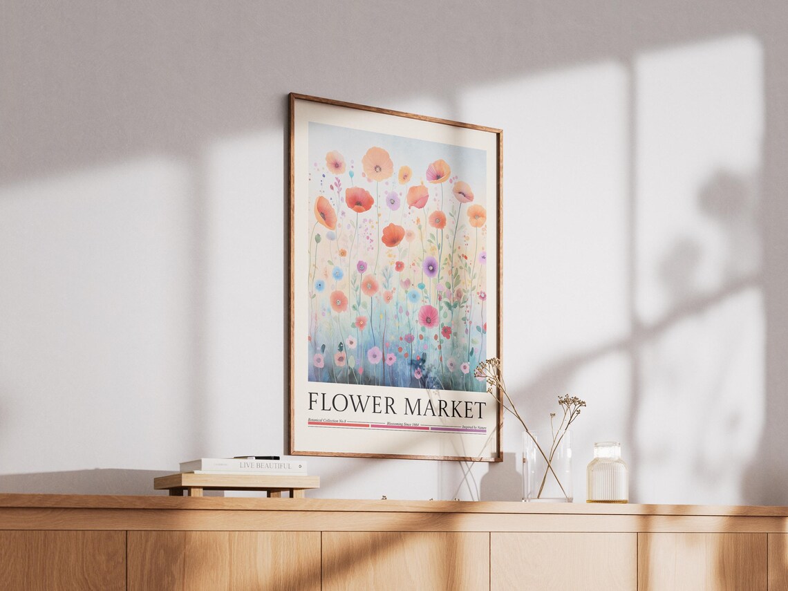 Flower Market Poster, Modern Abstract Floral - Image 2