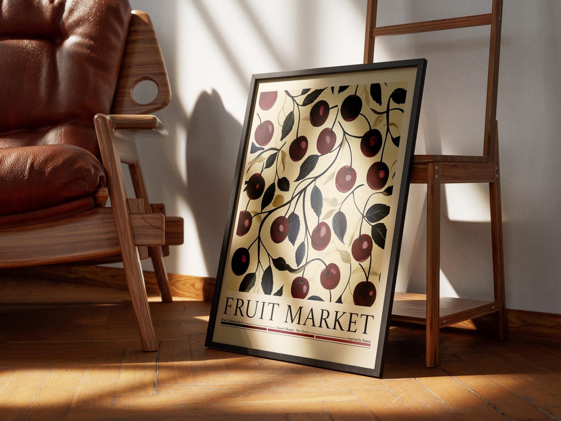 Cherry Fruit Market, Kitchen Wall Decor Art Print - Image 5