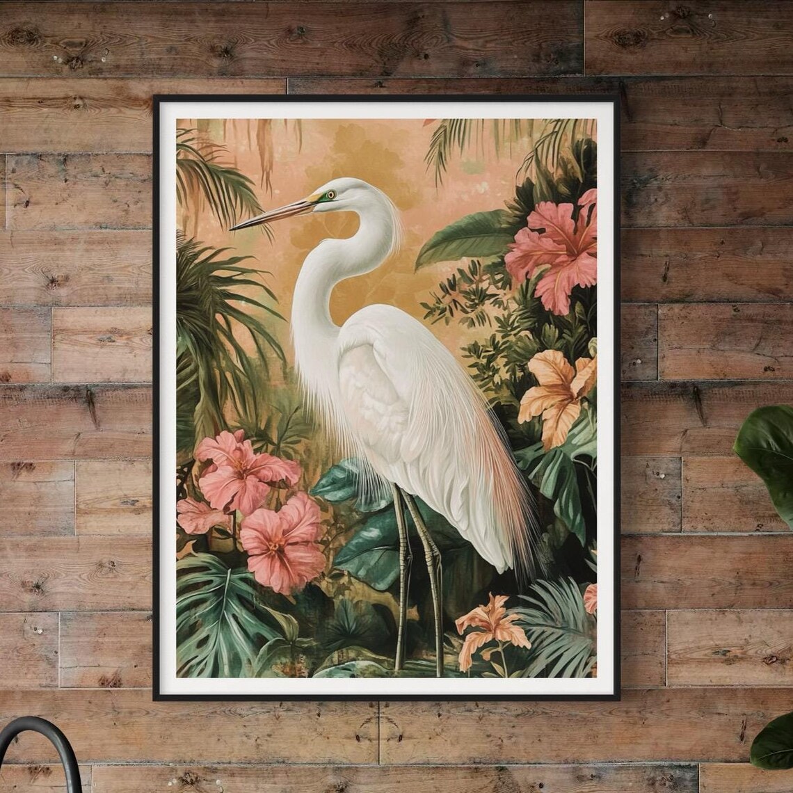 Great Egret Art Print, Vintage Modern Bird Artwork - Image 4