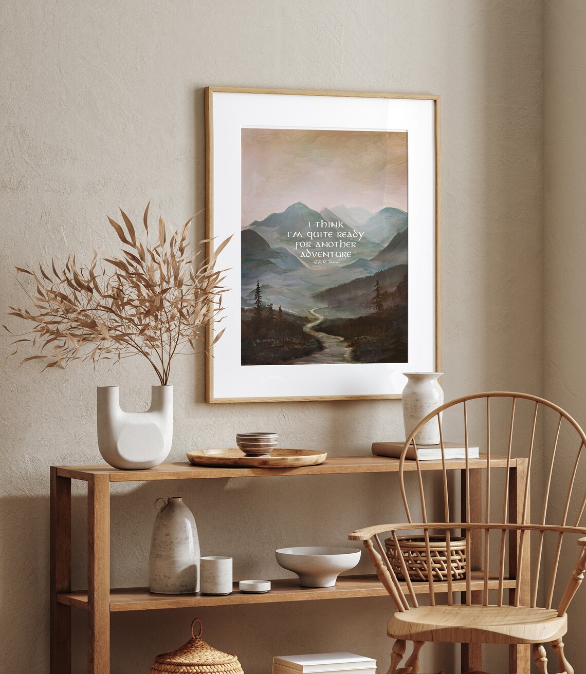 I'm Quite Ready For Another Adventure Tolkien Misty Mountain Valley Poster - Image 3