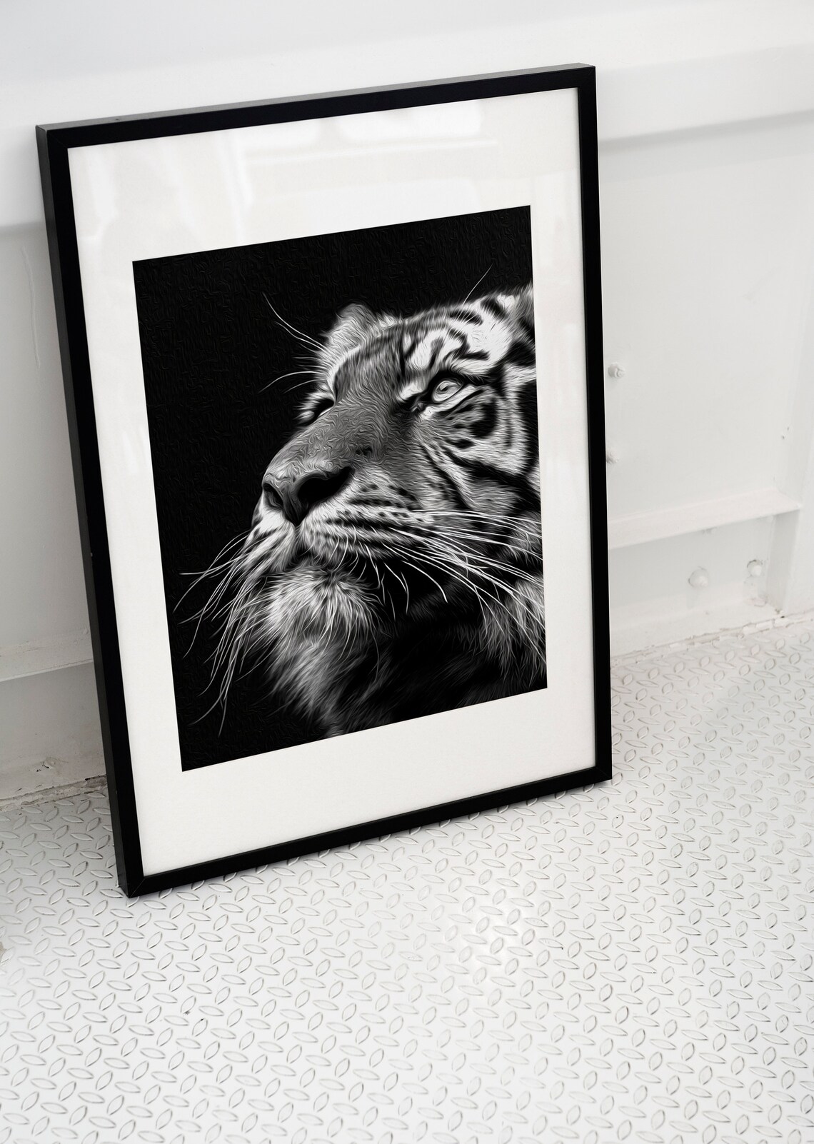 Tiger Oil Painting Style Animal Portrait