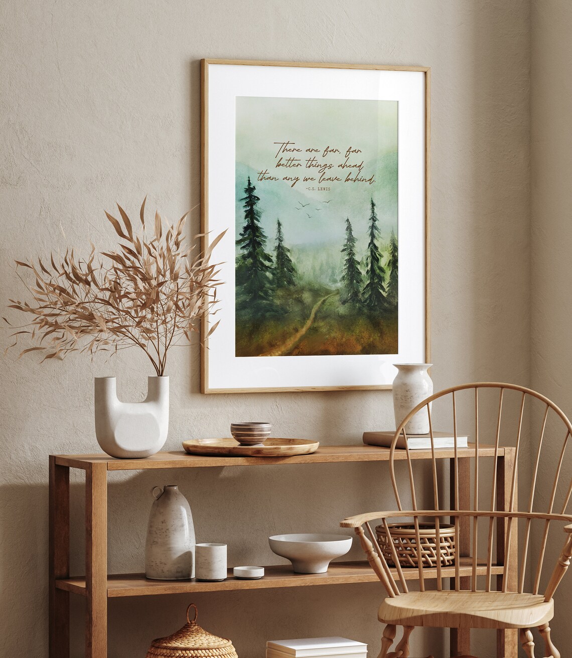 C.S. Lewis Quote, Christian Watercolor Art Print - Image 2
