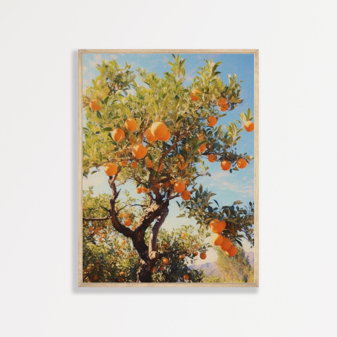 Orange Tree Retro Farmhouse Countryside Art Print