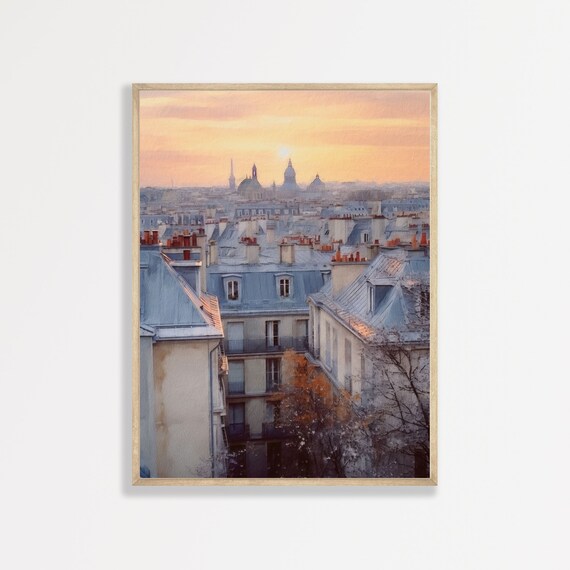 Retro Paris, Pastel France Travel Wall Art Print