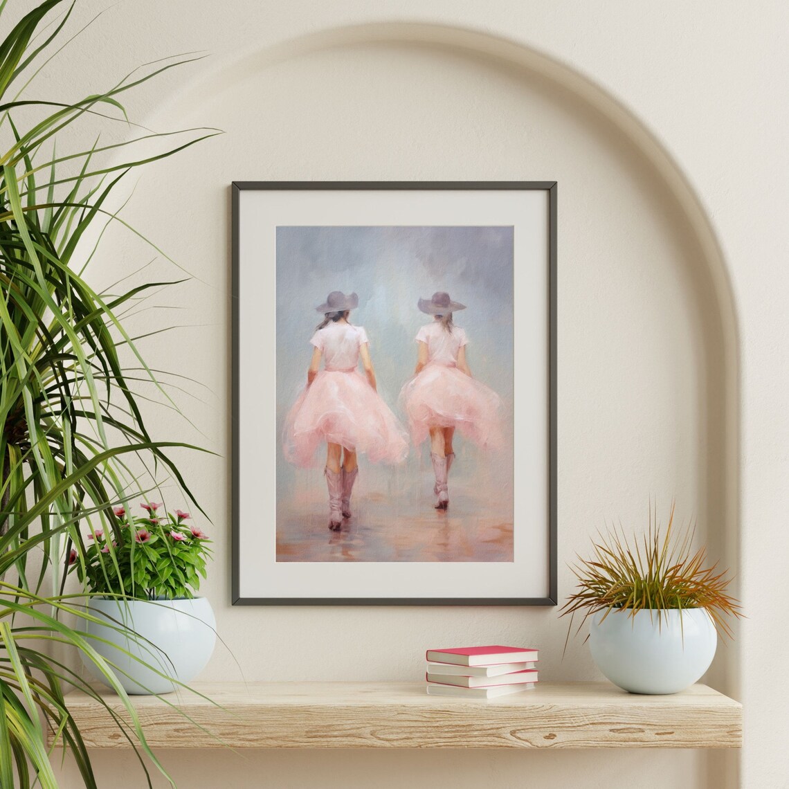 Retro Pastel Cowgirl Western Country Art Print - Image 2