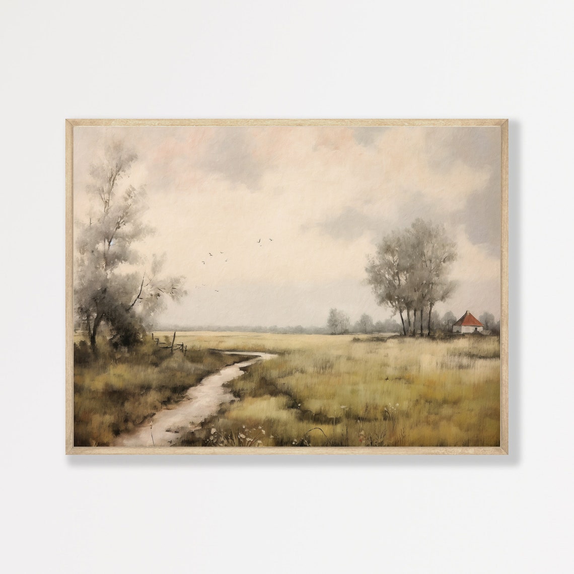 Moody Country Landscape Print Vintage Wall Art Rustic Farmhouse Decor Bedroom Poster P 815
