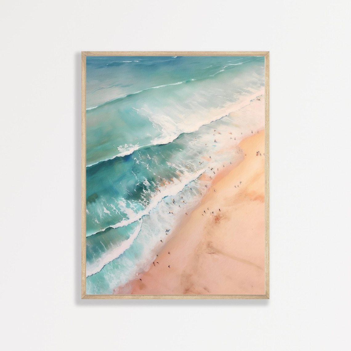 Retro Coastal Beach Landscape Aesthetic Poster Print