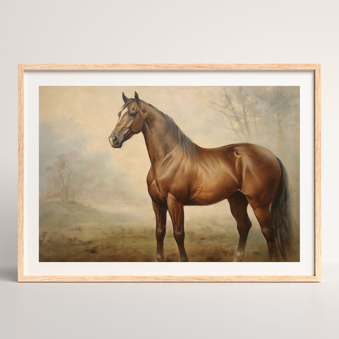 Vintage Horse Painting, Rustic Country Farmhouse Art Print - Image 2