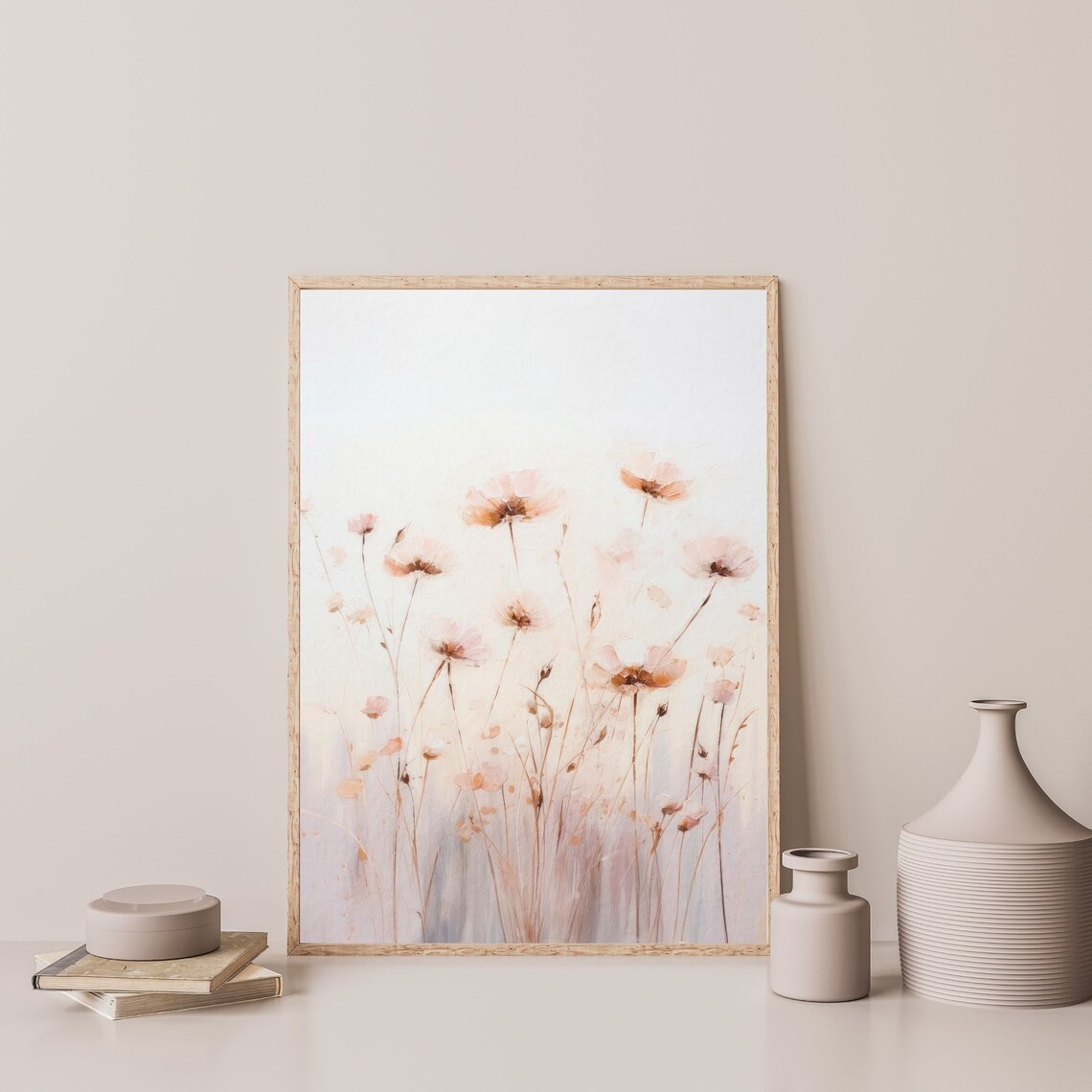 Muted Flower Painting, Retro Minimal Art Print - Image 3