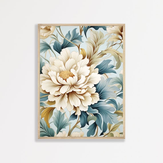 Retro Flower Art Print, Mid-Century Modern Decor