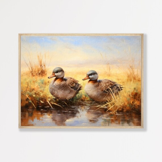 Duck Retro Farmhouse Vintage Oil Painting Art Print