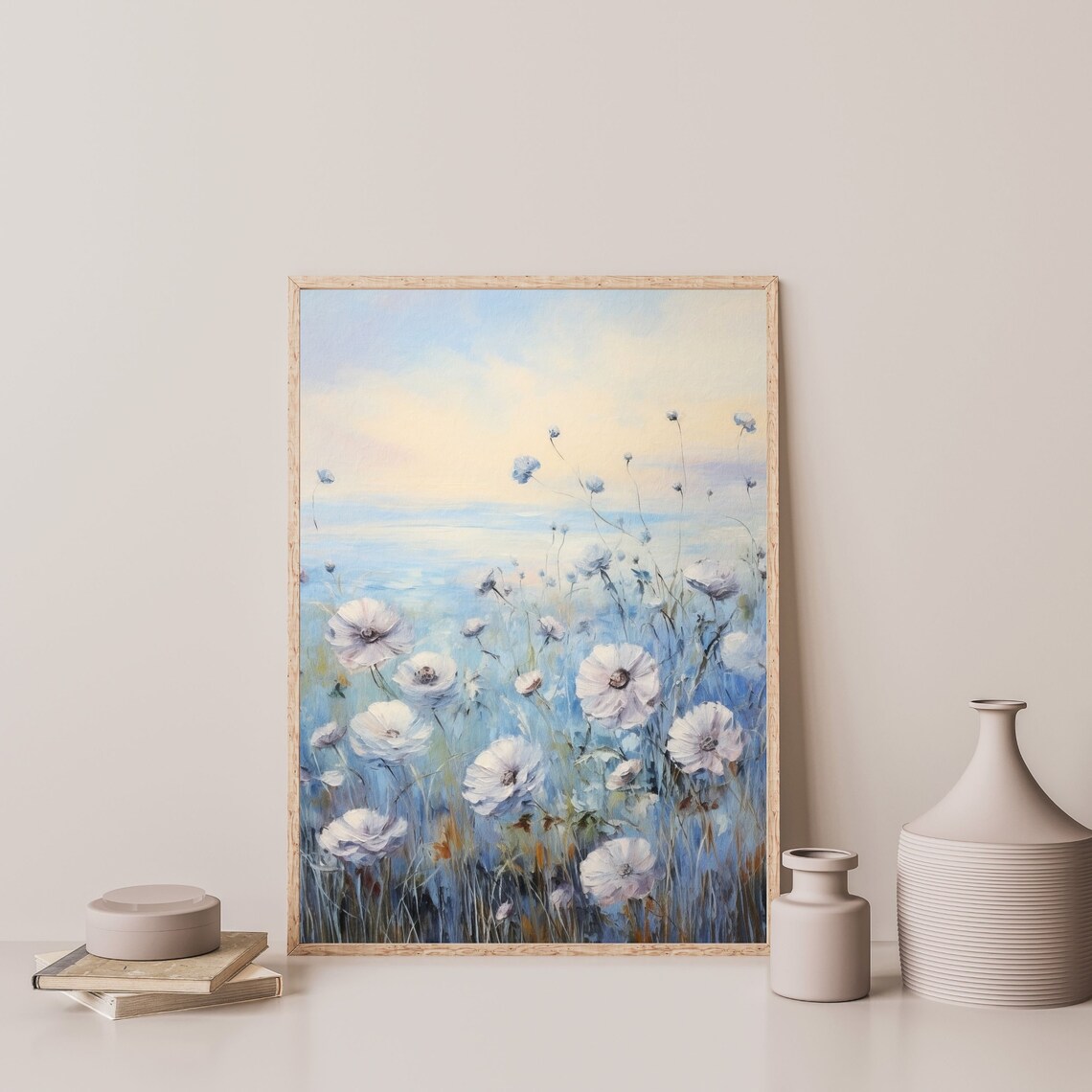 Pastel Flower Painting, Retro Floral Art Print - Image 3