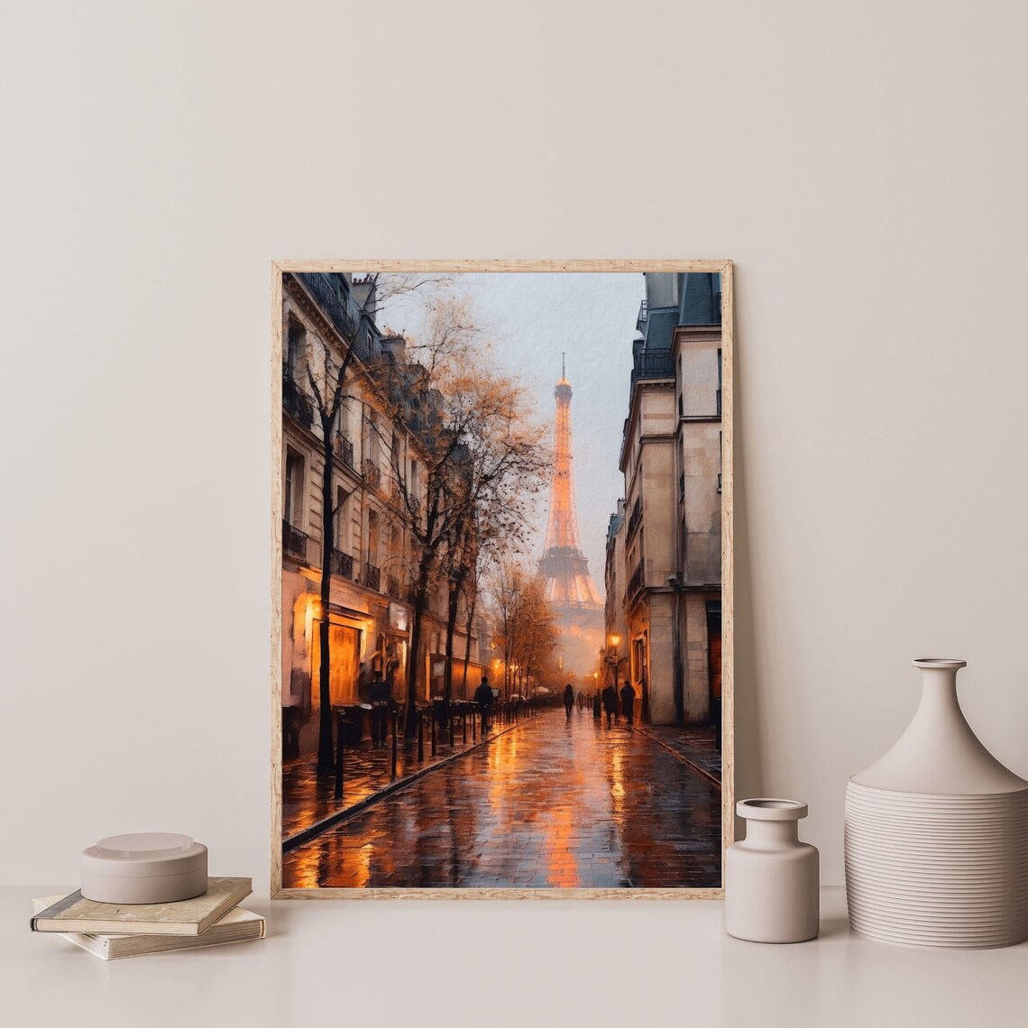 Moody Vintage Paris Eiffel Tower Art Print, Retro France - Image 3