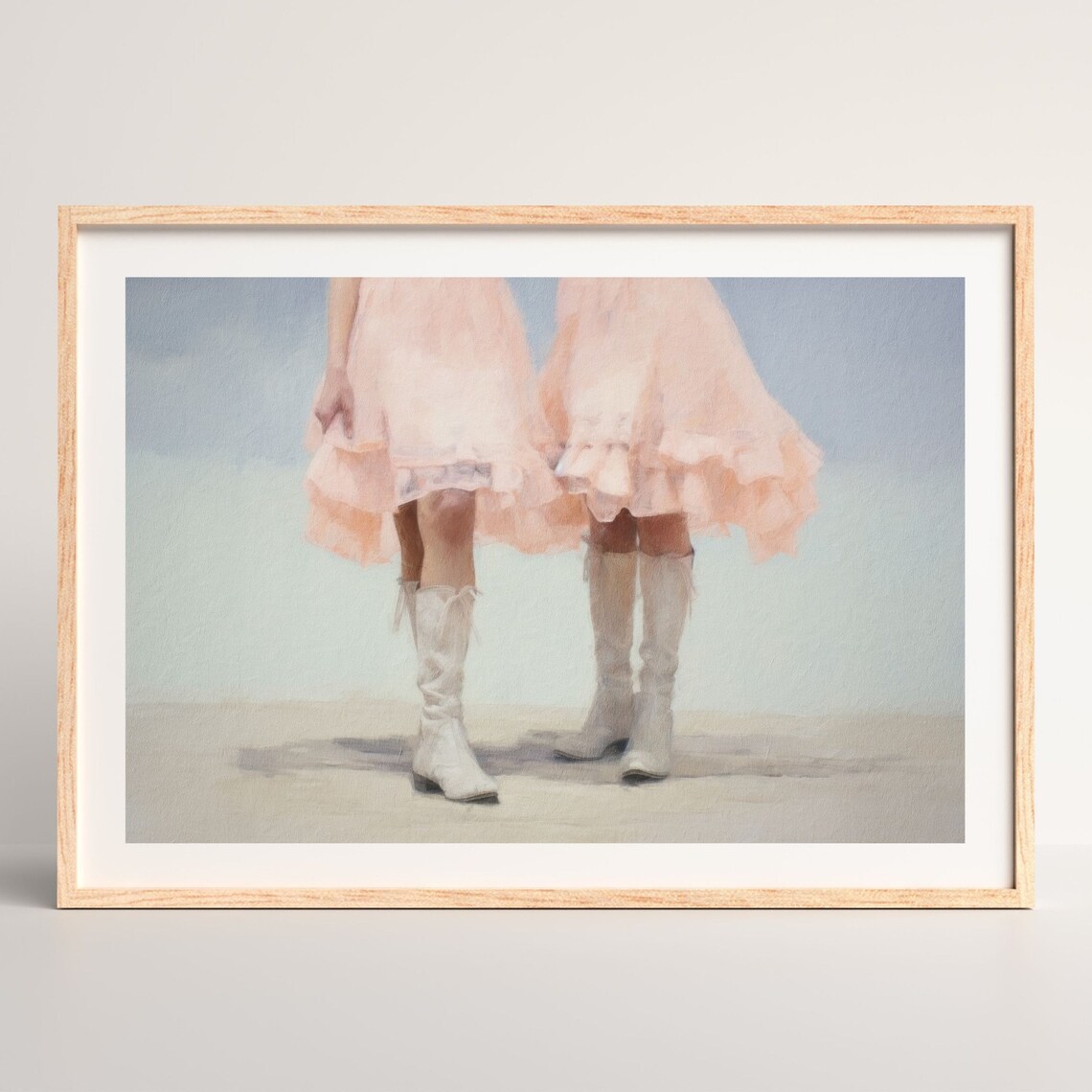 Western Girls Art Print, Retro Cowgirl Boots Decor - Image 2