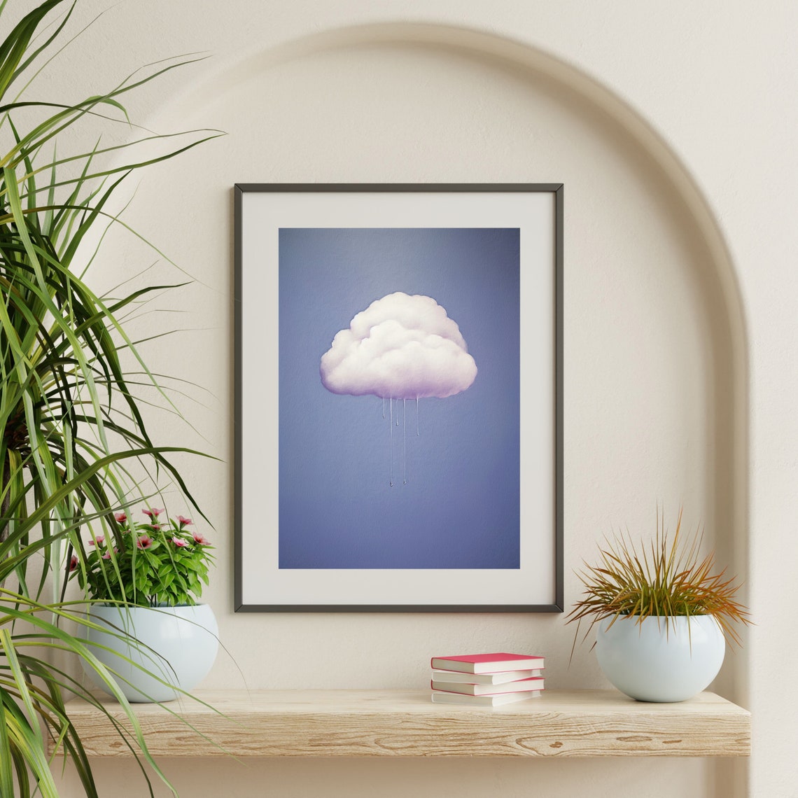 Pastel Cloud Print Muted Purple Wall Art Minimalist Abstract Decor Modern Art Print P 736 - Image 2