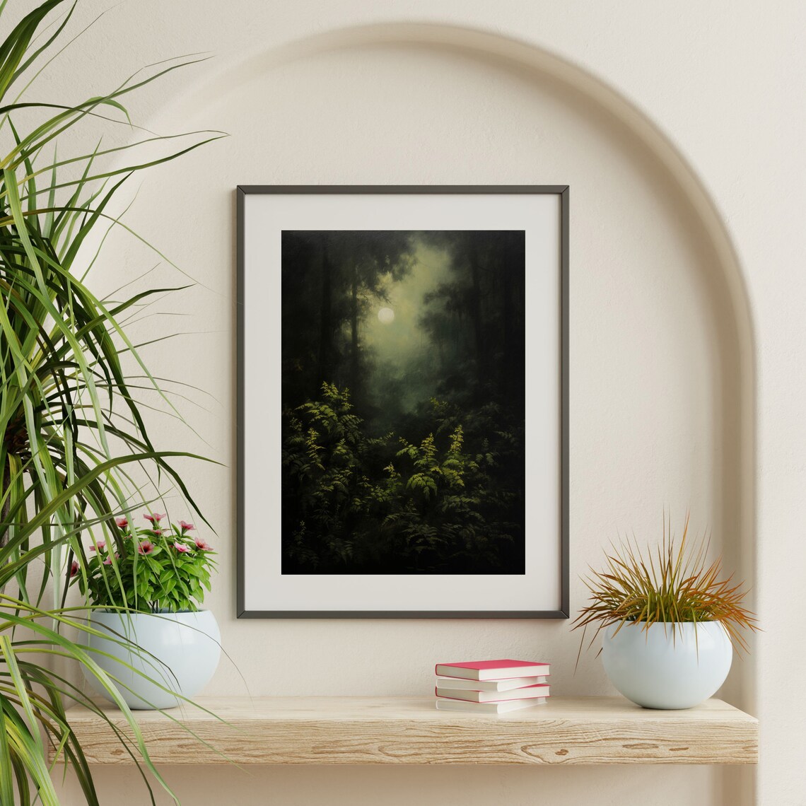 Forest And Moon, Vintage Dark Academia Art Print - Image 2