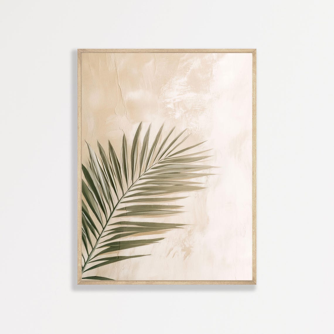 Palm Frond Neutral Minimalist Botanical Tropical Coastal Art Print