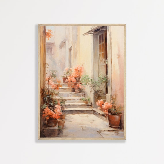 Rustic Alley Painting Vintage Aesthetic Wall Art Antique Apartment Home Decor Trendy Wall Print P 672