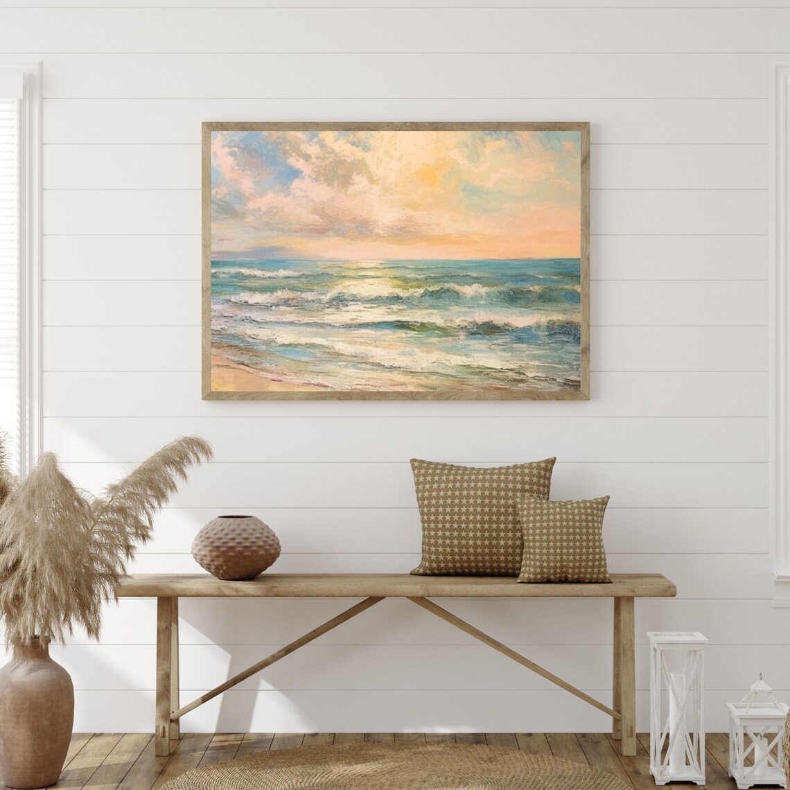 Seascape Oil Painting Retro Aesthetic Art Print - Image 3
