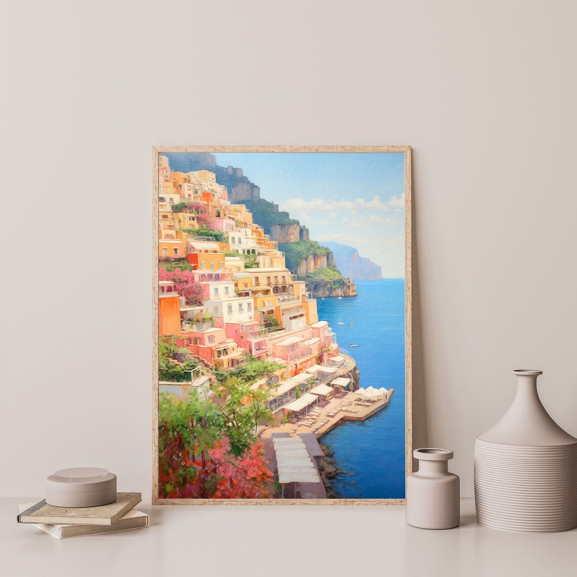 Amalfi Coast Vintage Italian Landscape Art Print - Image 3