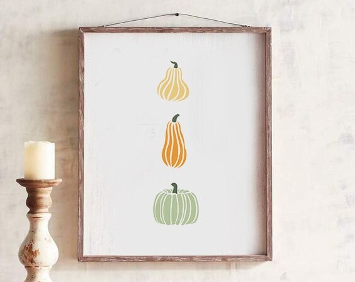 Stacked Pumpkins Minimalist Autumn Fall Harvest Decor Poster - Image 5