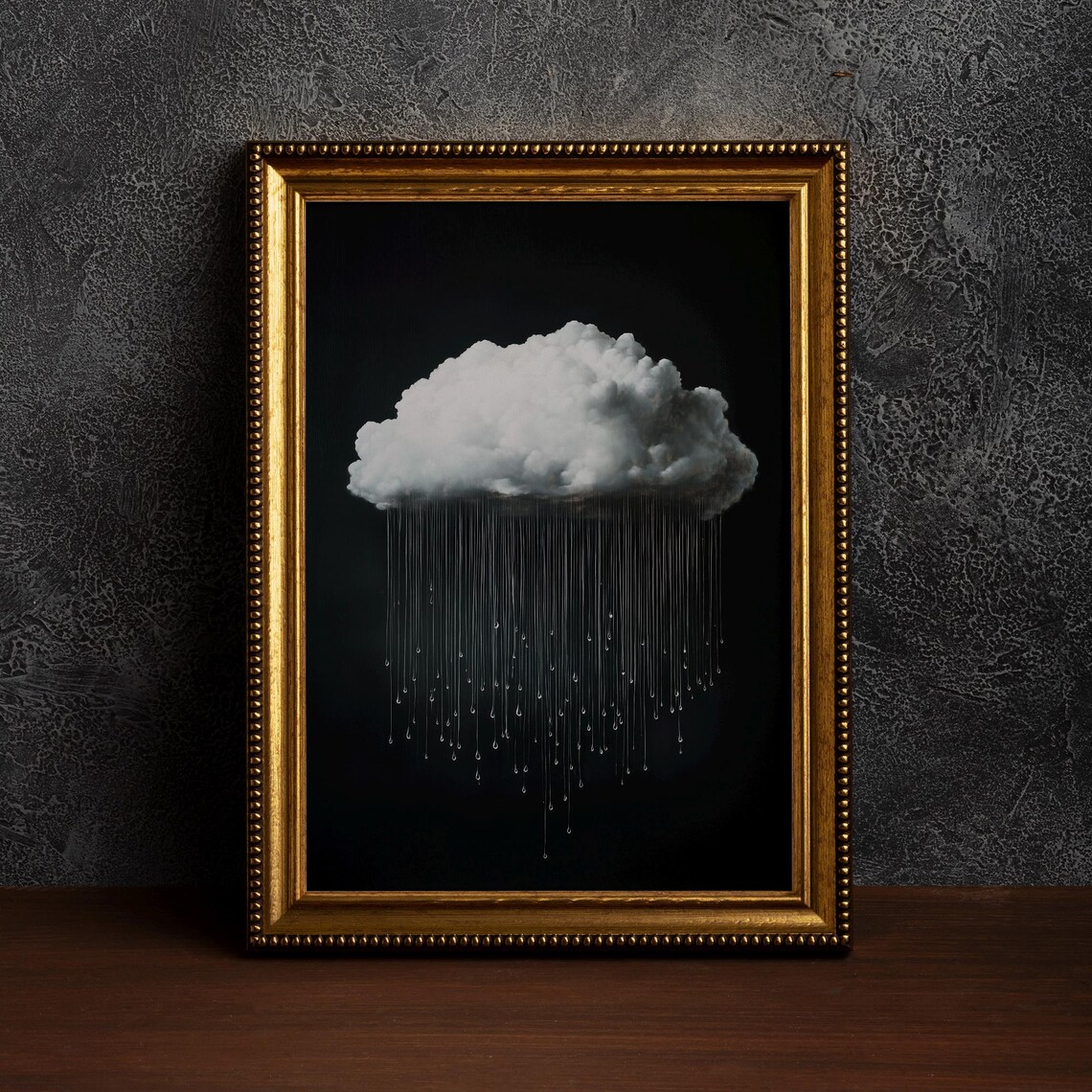 Vintage Rain Cloud Night Sky Art Print