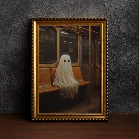 On Subway Halloween Wall Artgothic Decorhalloween Indoor Decormelancholic Art Gothic Eleganceabandoned Station Artsingle Poster